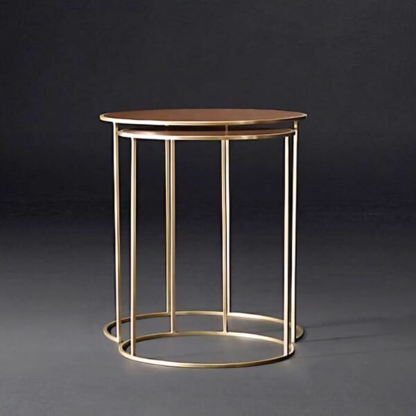 Nested brass side table