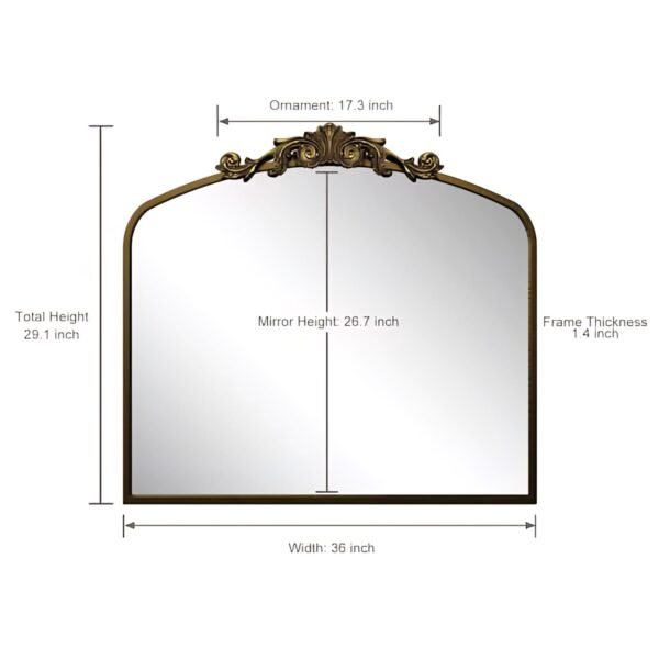 Royal Golden Arched Regal Wall Mirror - Image 3