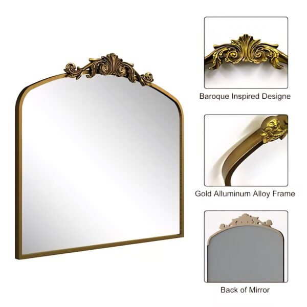 Royal Golden Arched Regal Wall Mirror - Image 2