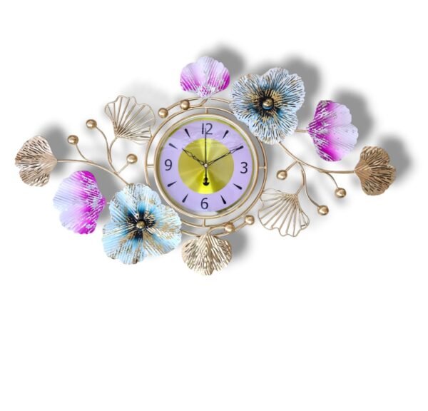 3D GLASS LUXURY PINK METAL WALL CLOCK