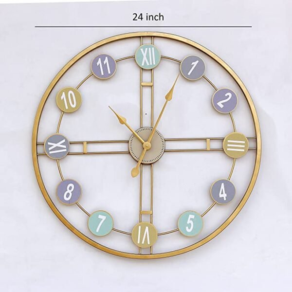Classic Gold Multicolor Roman Dial Wall Clock