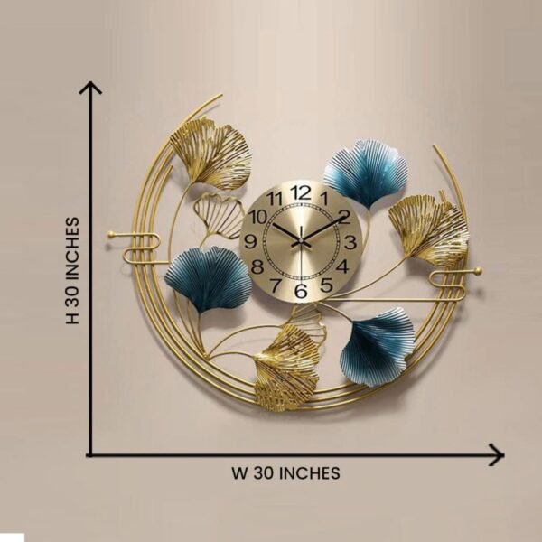 Golden Harmony Ginkgo Wall Clock