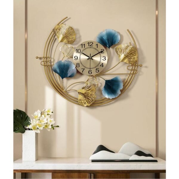 Golden Harmony Ginkgo Wall Clock