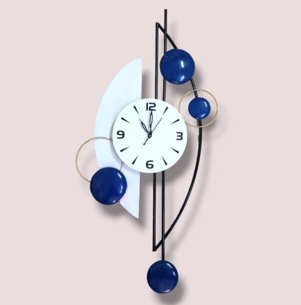 Modern Minimalist Blue Orbit Wall Clock