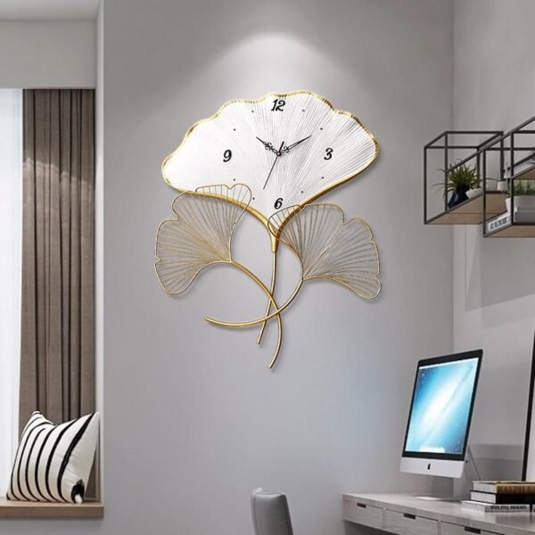 Leaf Whisper Minimalist Wall Clock
