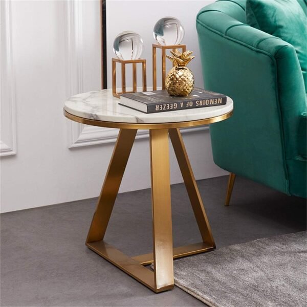 Luna Luxe Marble Accent Side Table
