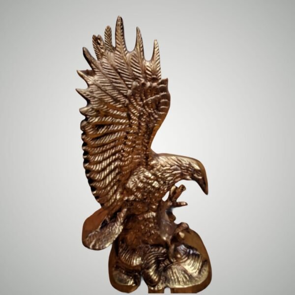 Majestic Eagle – Solid Brass Sculpture in Flight Pose - Image 2