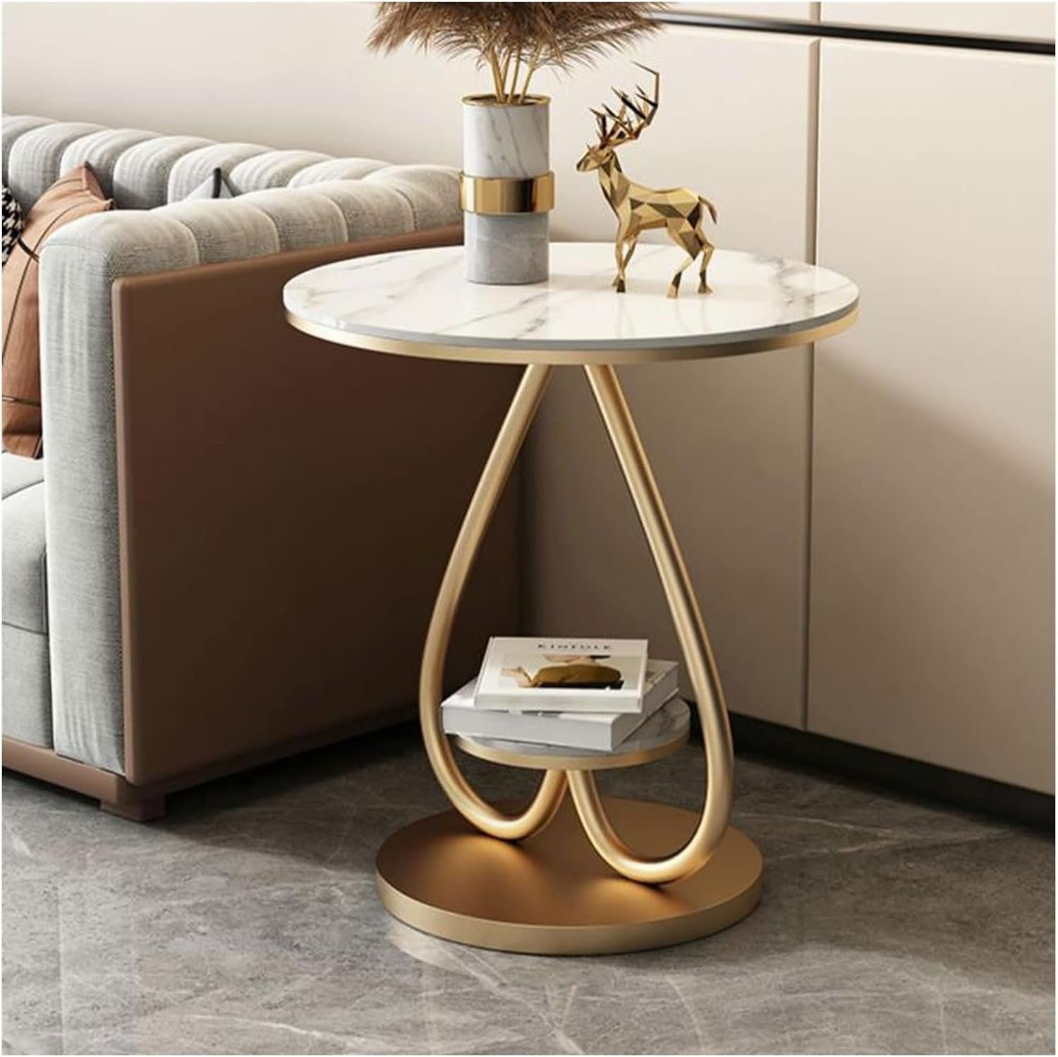 Modern Heart Shape Marble Side Table