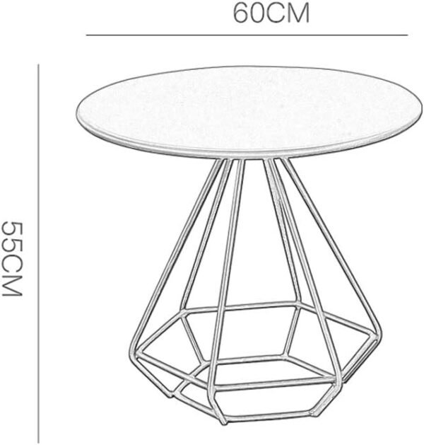 Nova Bronze Metal Side Table with Geometric Base - Image 2