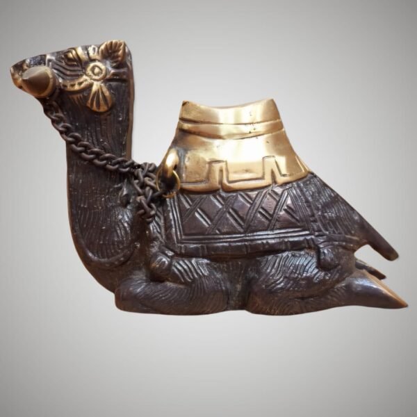 Brass Sitting Camel Figurine – Traditional Rajasthani Accent