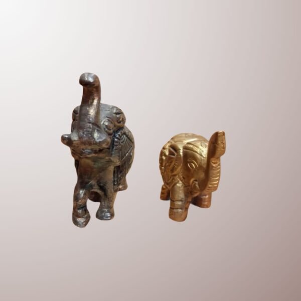 Royal Elephant Figurine Set – Handcrafted in Pure Brass (Set of 2)