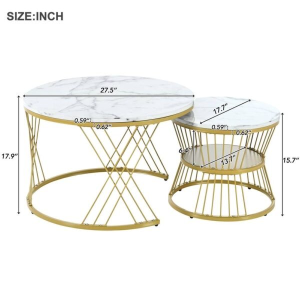 Valenza Nesting Marble Coffee Table Set