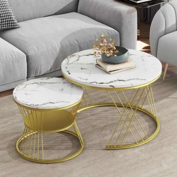 Valenza Nesting Marble Coffee Table Set