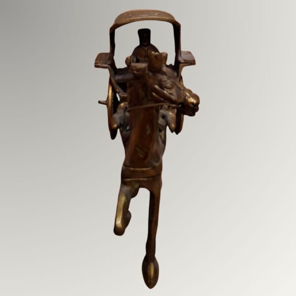 Vintage Brass Horse Cart – Handcrafted Antique Chariot Showpiece - Image 4