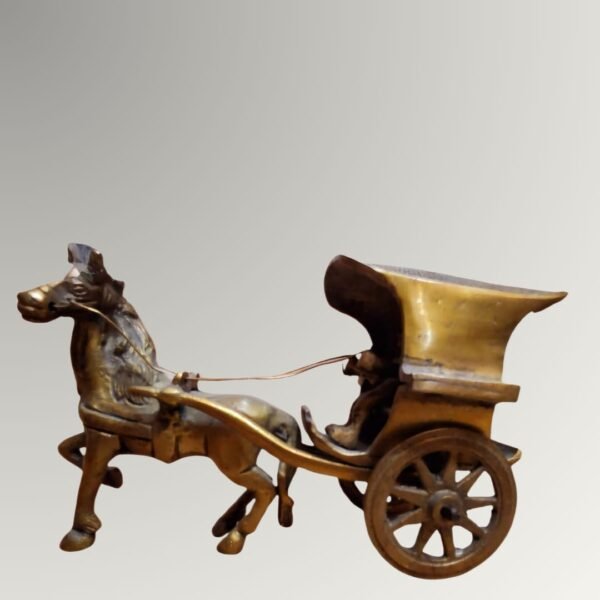 Vintage Brass Horse Cart – Handcrafted Antique Chariot Showpiece