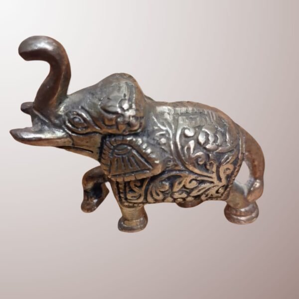 Royal Elephant Figurine Set – Handcrafted in Pure Brass (Set of 2) - Image 4