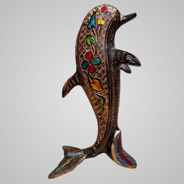 Meenakari Dolphin Lucky Charm Showpiece – Set of 2 - Image 2