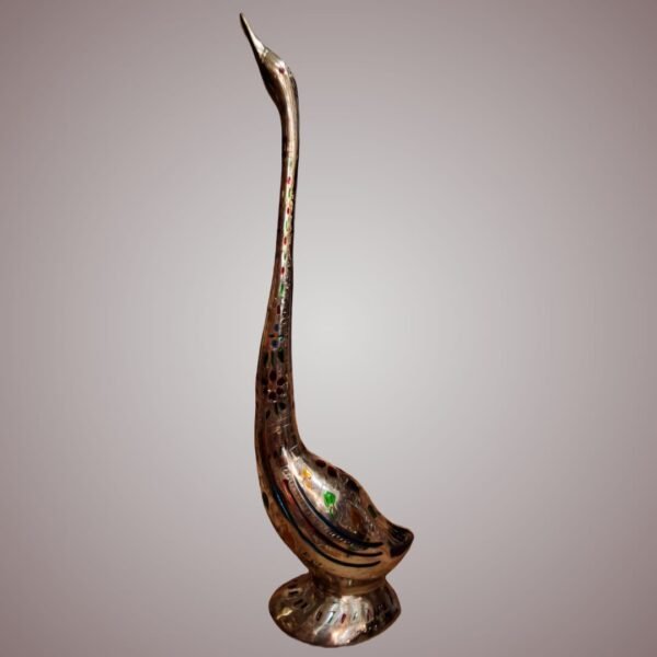 Majestic Brass Swan Couple – Handcrafted with Meenakari Enamel Work - Image 3