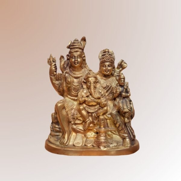 Lord Shiva Parivar Brass Idol – Divine Family Statue of Lord Shiva - Image 2