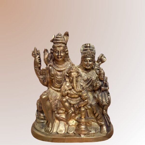 Lord Shiva Parivar Brass Idol – Divine Family Statue of Lord Shiva