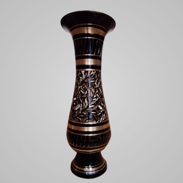 Brass Engraved Vase Set | Antique  Flower Vases (Set of 2) - Image 2
