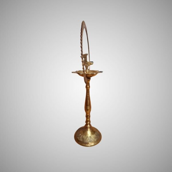Traditional Brass Prabhavali Diya – Antique Finish - Image 3