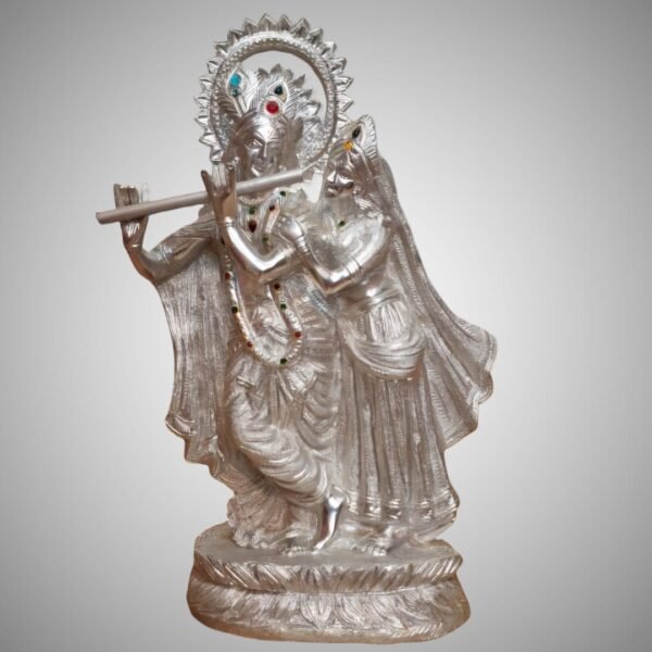 Premium German Silver Radha Krishna Idol – Spiritual Statue