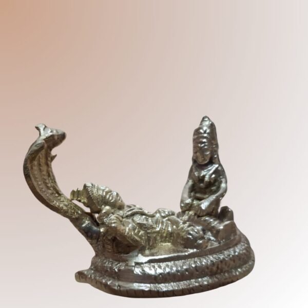 Lord Vishnu Sheshnag Brass Idol – Lord Vishnu & Goddess Lakshmi - Image 2