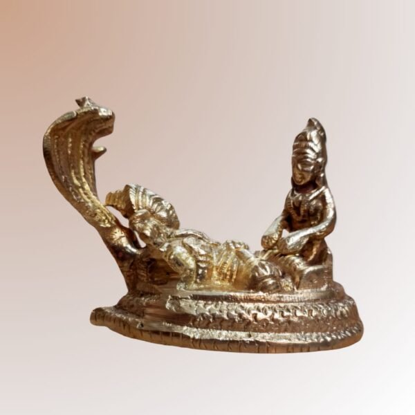 Lord Vishnu Sheshnag Brass Idol – Lord Vishnu & Goddess Lakshmi - Image 4