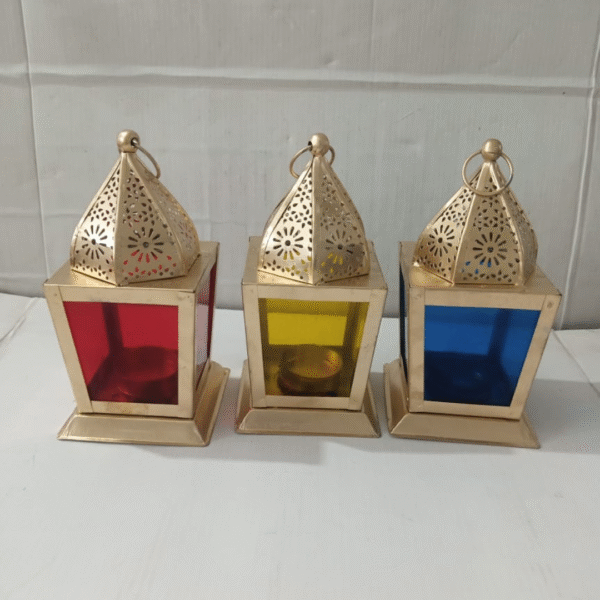 Antique Hanging Lanterns – Set of 3 Decorative Tealight Candle Holders for Diwali & Home Décor