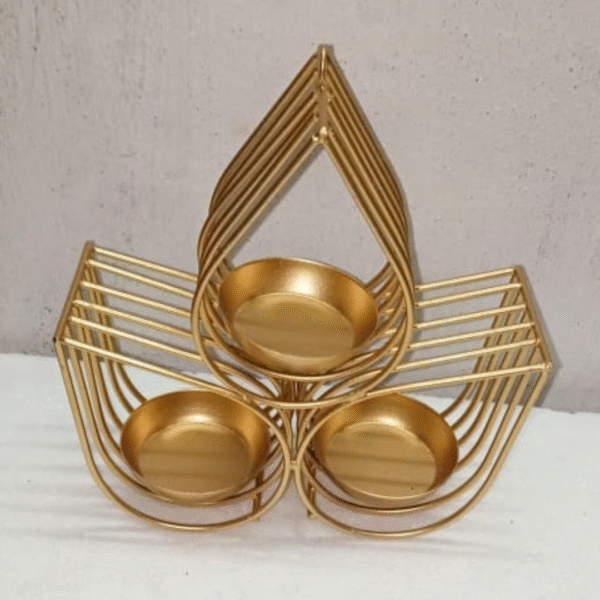 Lotus Shape Urli Diya – Metal Decorative Bowl for Home & Diwali Décor