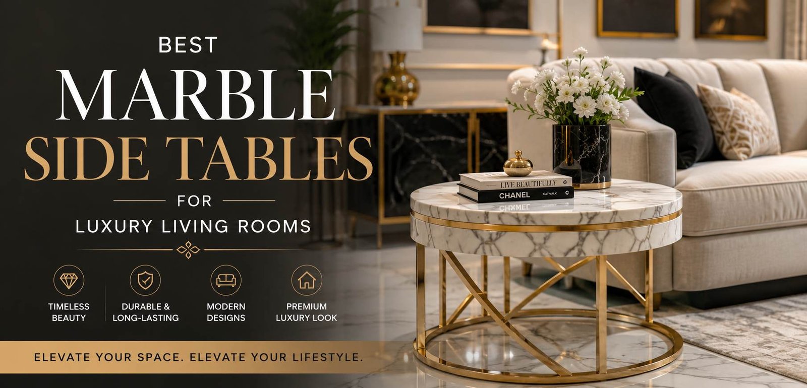 Best Marble Side Tables for Luxury Living Rooms