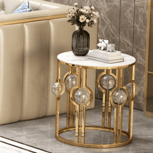 Beautiful Golden Finish Side Table