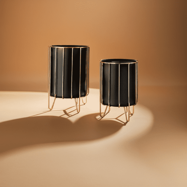 Planter Set of 2 with Golden Stand