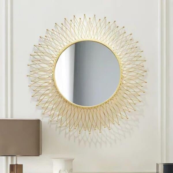 Modern Stylish Mirror With Golden Frame